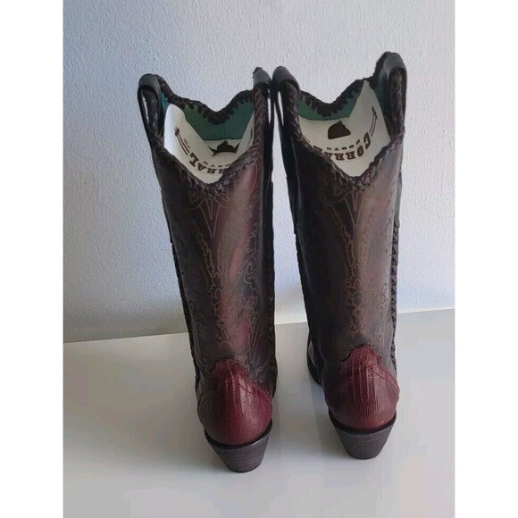 Corral Women's Faded Burgundy Lizard Western Cowgirl Boots Size 8M - Picture 5 of 13